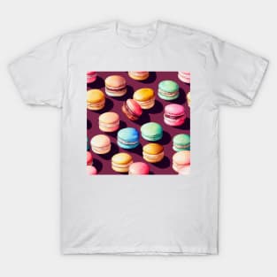 Watercolor dessert french macaron pattern T-Shirt